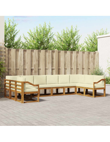 Set di divani con cuscino 10 pcs Naturale e Crema