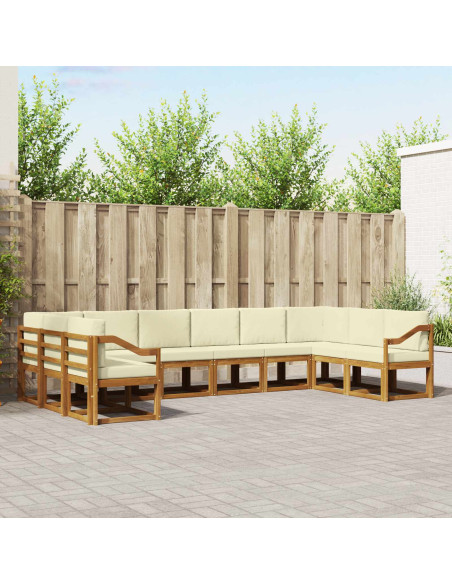 Set di divani con cuscino 10 pcs Naturale e Crema