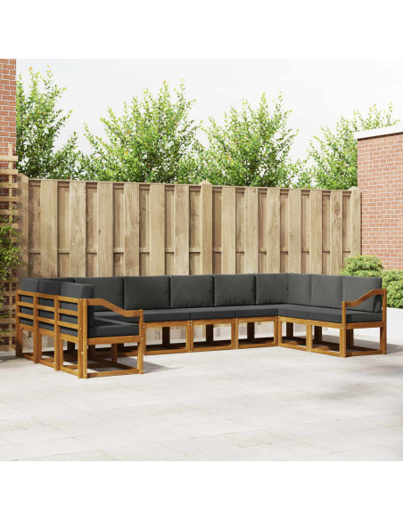 Set di divani con cuscino 10 pcs Naturale e Antracite