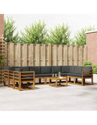 Set di divani con cuscino 11 pcs Naturale e Antracite