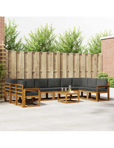 Set di divani con cuscino 11 pcs Naturale e Antracite