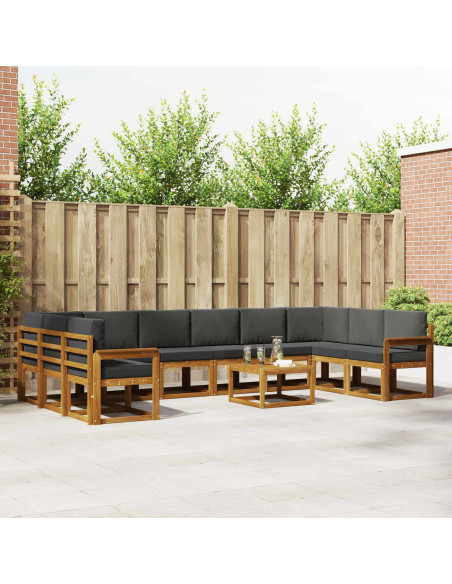 Set di divani con cuscino 11 pcs Naturale e Antracite
