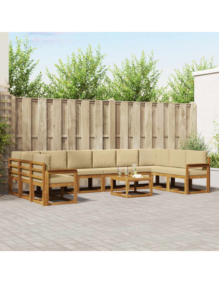 Set di divani con cuscino 11 pcs Naturale e Beige