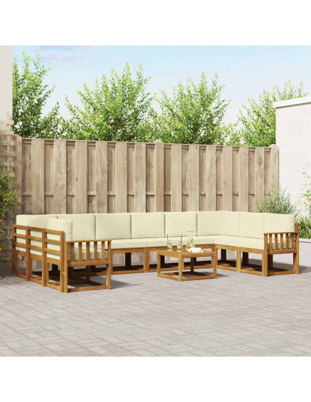 Set di divani con cuscino 11 pcs Naturale e Crema