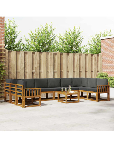 Set di divani con cuscino 11 pcs Naturale e Antracite
