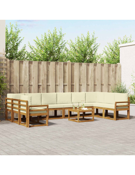 Set di divani con cuscino 11 pcs Naturale e Crema