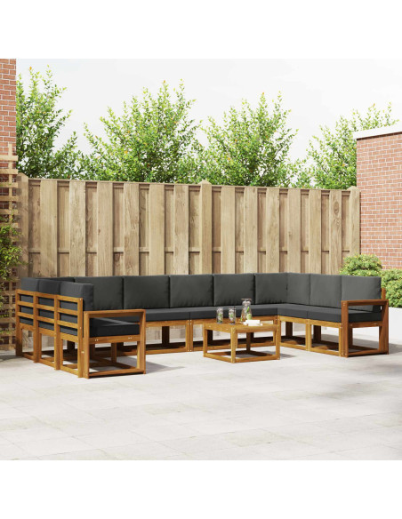 Set di divani con cuscino 11 pcs Naturale e Antracite