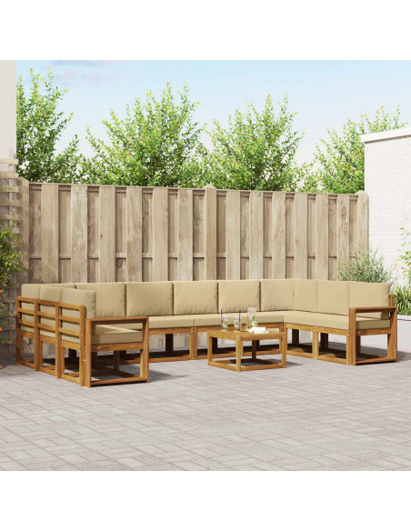 Set di divani con cuscino 11 pcs Naturale e Beige