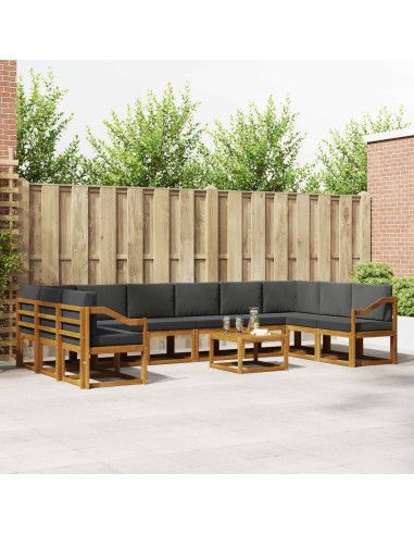 Set di divani con cuscino 11 pcs Naturale e Antracite