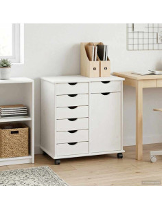 Mobile con Ruote con ruota Bianco 63,5 x 39 x 65,5 cm