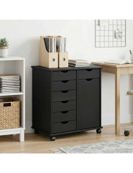 Mobile con Ruote con ruota Nero 63,5 x 39 x 65,5 cm