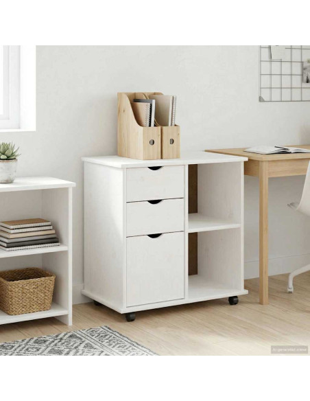 Mobile con Ruote con ruota Bianco 63,5 x 39 x 65,5 cm