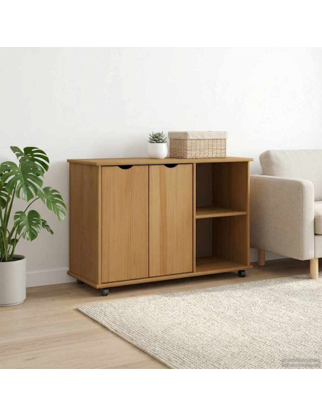 Mobile con Ruote con ruota Marrone miele 100 x 39 x 65,5 cm