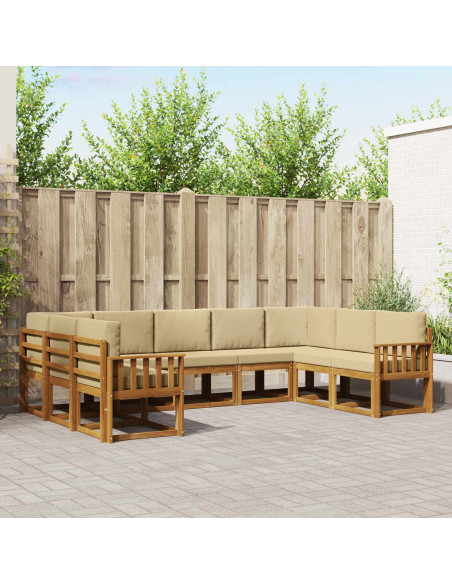 Set di divani con cuscino 9 pcs Naturale e Beige