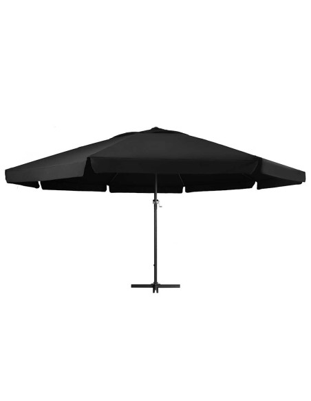 Ombrellone da Giardino con Palo in Alluminio 600 cm Nero