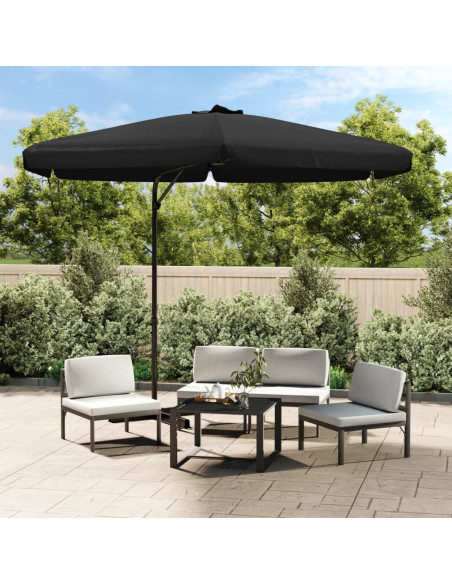 Ombrellone da Esterni con Palo in Acciaio 300 cm Nero