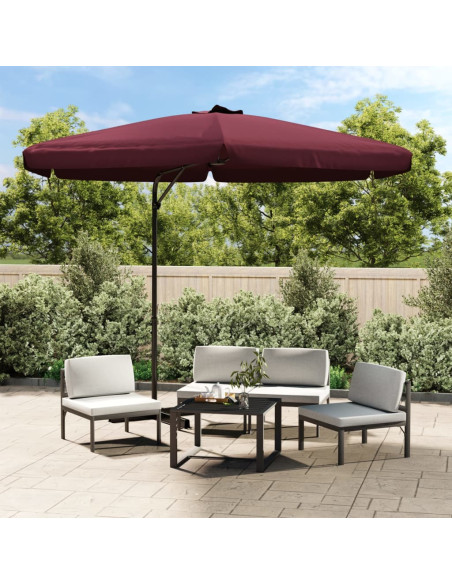 Ombrellone da Giardino con Palo in Acciaio 300 cm Rosso Bordò