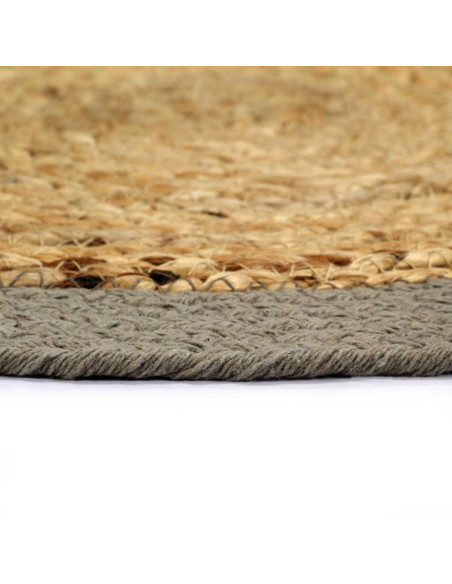 Tovagliette 4 pz Naturale e Grigio 38 cm in Juta e Cotone