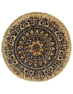 Tovagliette 4 pz Blu Scuro 38 cm Rotonde in Juta