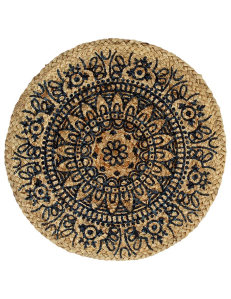 Tovagliette 4 pz Blu Scuro 38 cm Rotonde in Juta