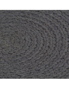Tovagliette 4 pz Grigio Scuro Neutro 38cm Rotonde in Juta 2