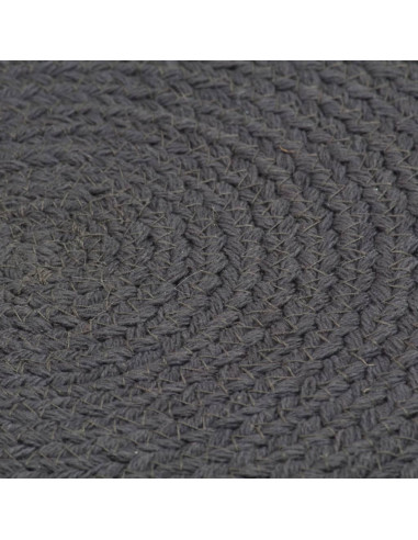 Tovagliette 4 pz Grigio Scuro Neutro 38cm Rotonde in Juta