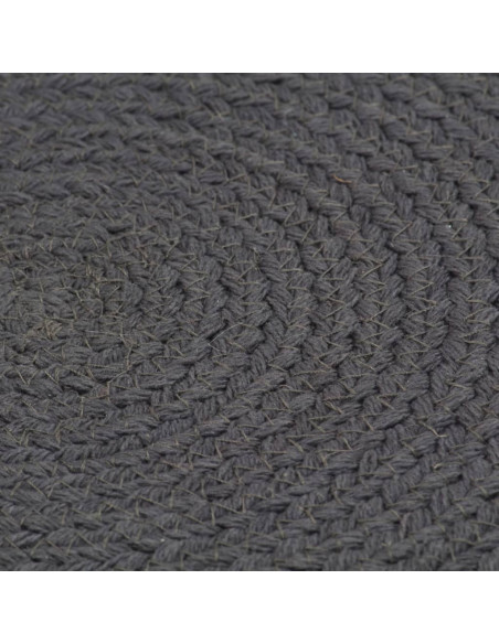 Tovagliette 4 pz Grigio Scuro Neutro 38cm Rotonde in Juta