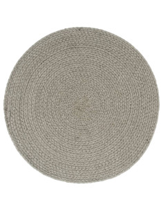 Tovagliette 4 pz Grigio Neutro 38cm Rotonde in Cotone