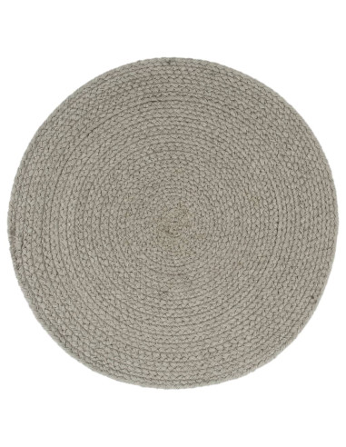 Tovagliette 4 pz Grigio Neutro 38cm Rotonde in Cotone