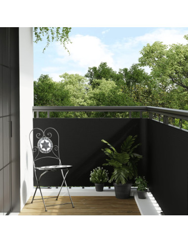 Paravento da Balcone Nero 1000x80 cm in Polyrattan