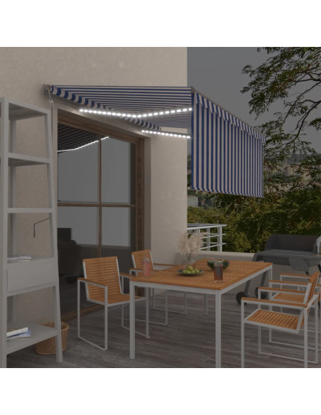 Tenda Automatica LED Sensore Vento 3,5x2,5m Arancione Marrone