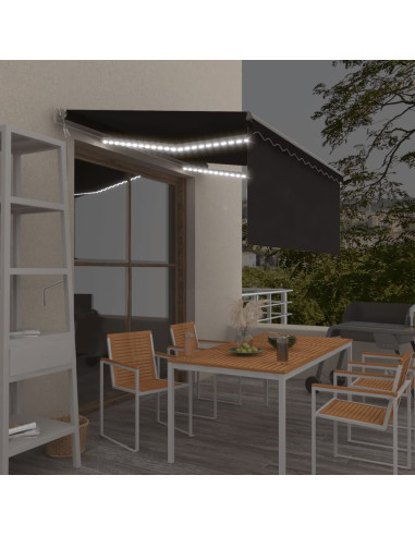 Tenda da Sole Automatica LED Sensore Vento 3,5x2,5 m Antracite