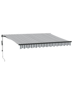 Tenda Retrattile Automatica LED Antracite e Bianco 350x250 cm 2