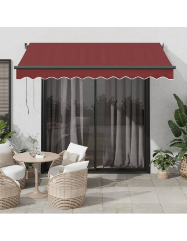 Tenda da Sole Retrattile Automatica con LED Bordò 350x250 cm