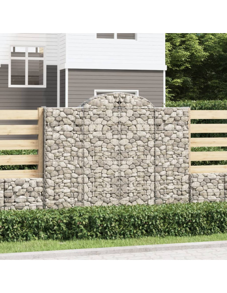 Cesti Gabbioni ad Arco 3 pz 200x30x160/180 cm Ferro Zincato