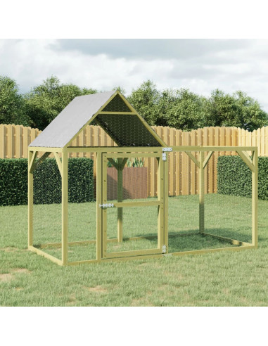 Pollaio 200x100x150 cm Legno Massello di Pino Impregnato