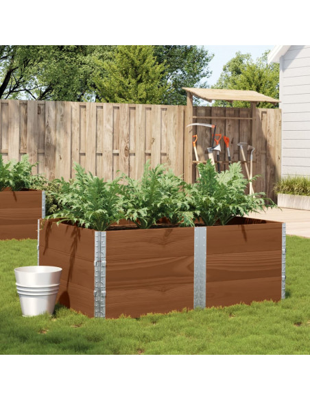 Fioriera da Giardino Marrone 150x100 cm Legno Massello di Pino