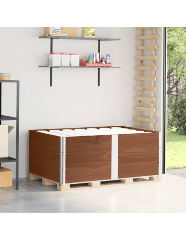 Paretali per Pallet 3pz Marroni 150x100cm Legno Massello Pino
