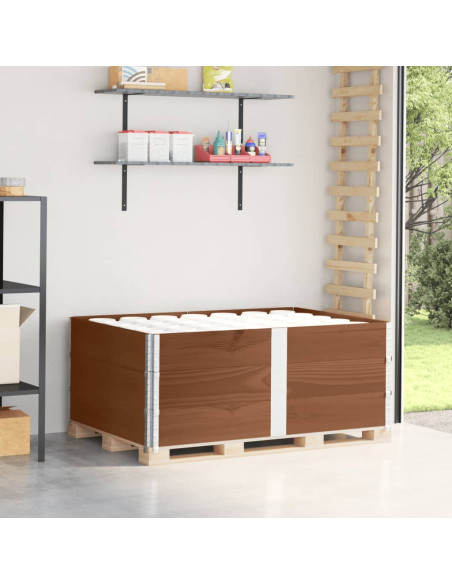 Paretali per Pallet 3pz Marroni 150x100cm Legno Massello Pino