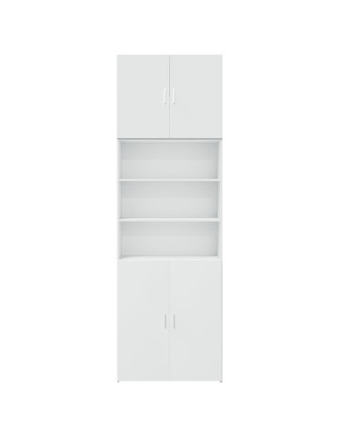 Credenza Bianca 80x42,5x249 cm in Legno Multistrato