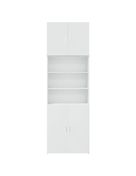 Credenza Bianca 80x42,5x249 cm in Legno Multistrato