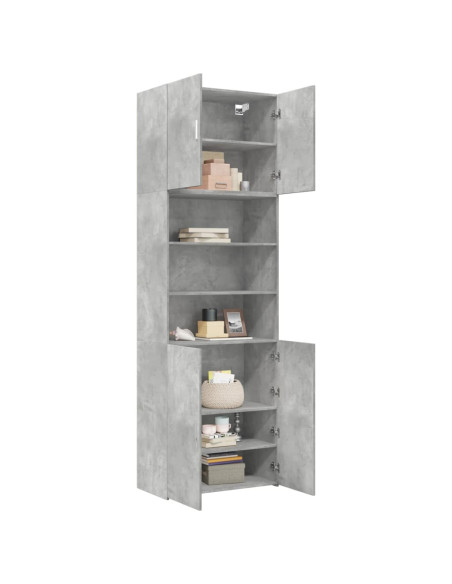Credenza Grigio Cemento 80x42,5x249 cm in Legno Multistrato