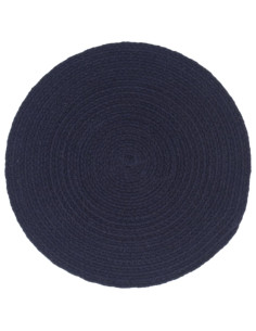 Tovagliette 4 pz Blu Marino Neutro 38 cm Rotonde in Cotone