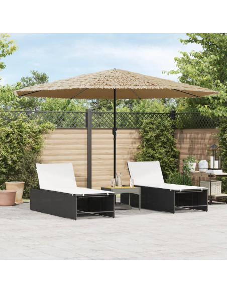 Ombrellone Giardino LED e Palo in Acciaio Marrone 388x388x248cm