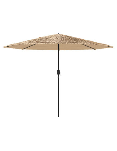 Ombrellone Giardino LED e Palo in Acciaio Marrone 388x388x248cm