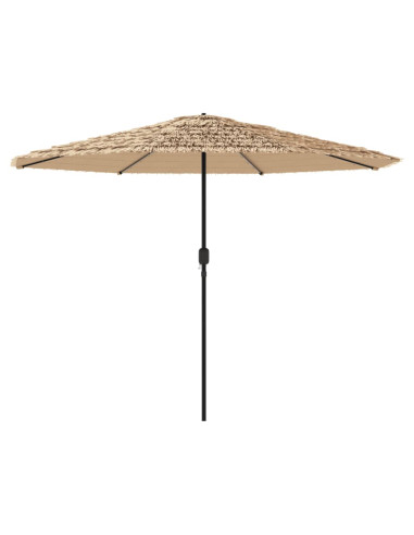 Ombrellone Giardino LED e Palo in Acciaio Marrone 388x388x248cm