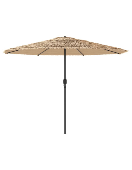 Ombrellone Giardino LED e Palo in Acciaio Marrone 388x388x248cm