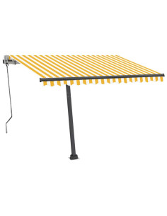 Tenda Automatica con Sensore Vento LED 300x250 cm Gialla Bianca