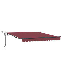 Tenda da Sole Retrattile Automatica con LED Bordò 300x250 cm 2