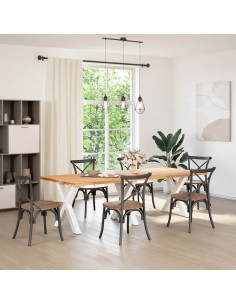 Gambe per tavolo da pranzo a forma di X 3 pz bianche 80x(72-73) cm in acciaio